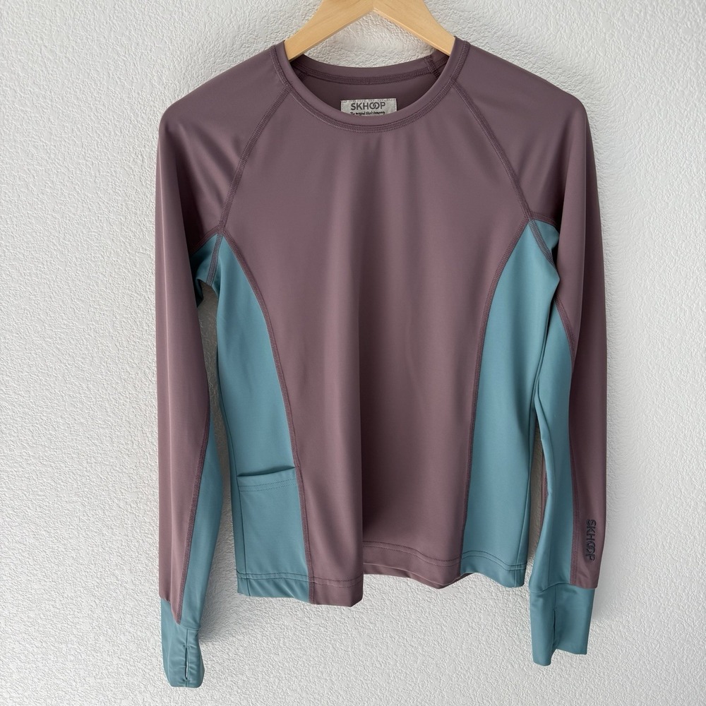 Skhoop LS Baselayer Shirt Womens Small Purple Blue Ski Sweater